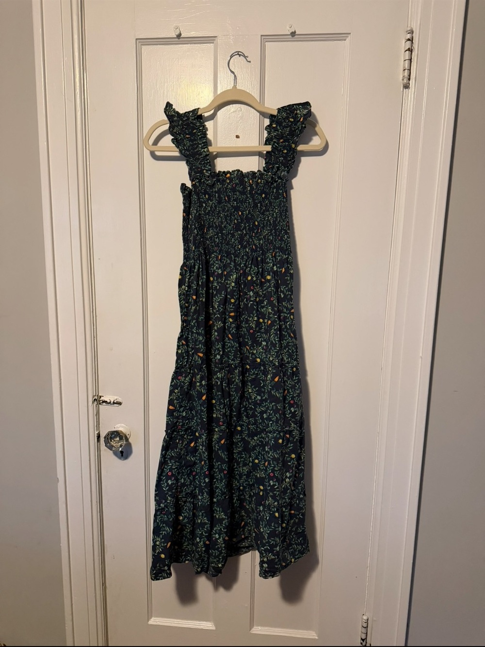 Hill House Ellie Nap Dress in Midnight Garden Poplin, XL